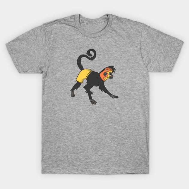 Fun & Colorful Monkey Luchador Wrestler Sketch Drawing T-Shirt by SLAG_Creative